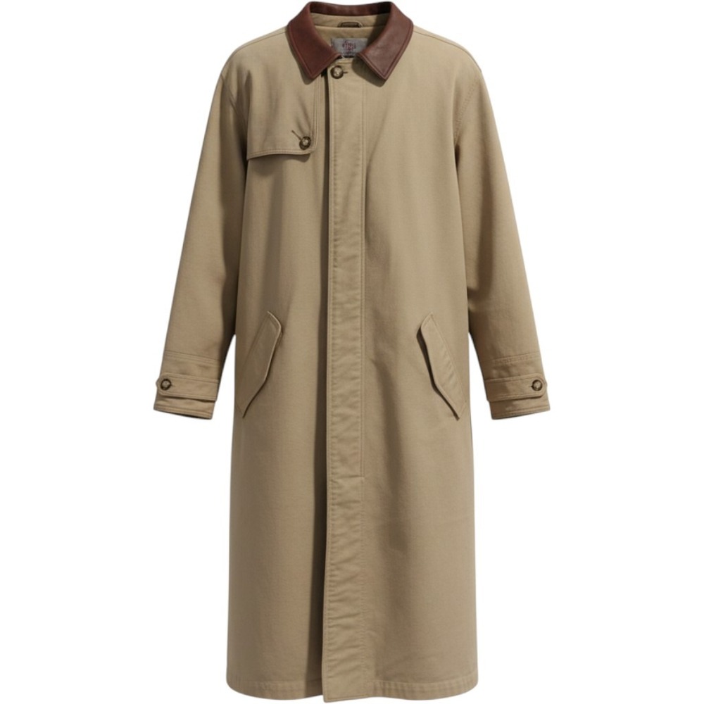 Territory Ahead Men XL Tan Canvas Leather Collar Barn Coat Jacket Heavyweight